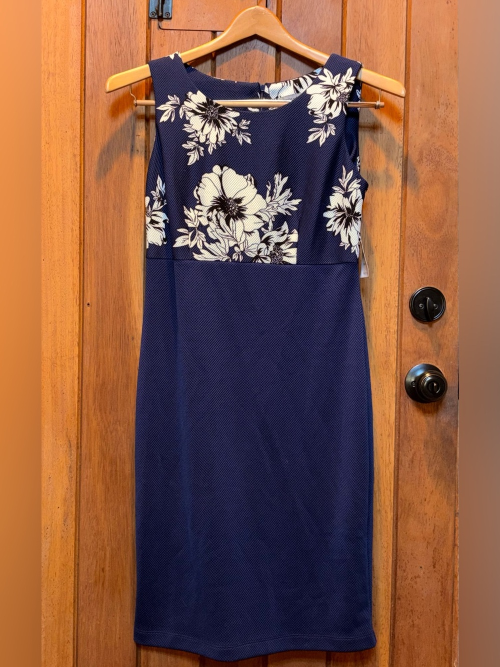 Dress and Jacket - Danny & Nicole Navy and Yellow Floral Midi Dress Suit Set